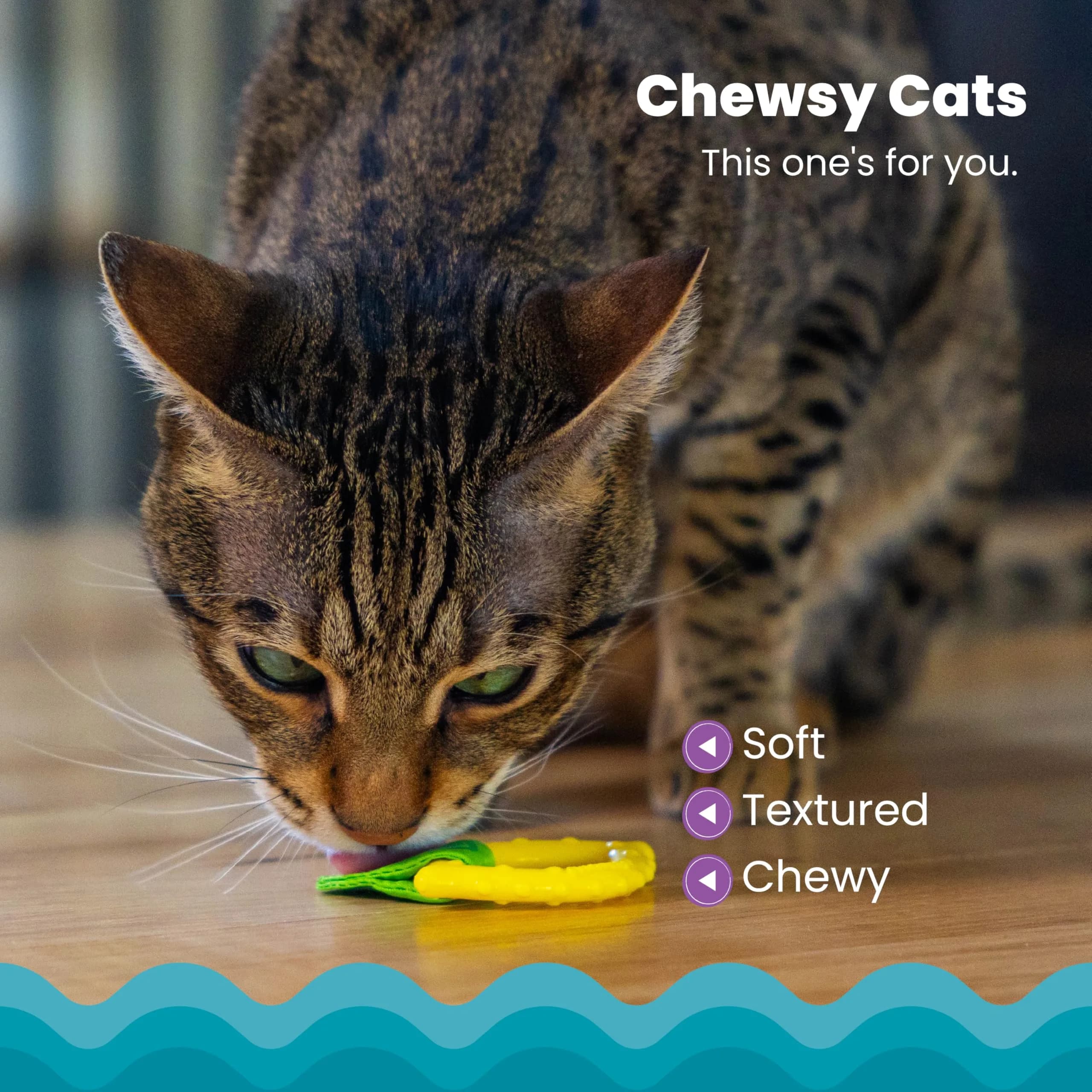 Catstages Dental Banana Cat Toy - Lemon Yellow, 13.5cm (5.3") - Infused with Catnip & Crinkle Sound - view 3