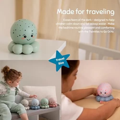 Cloud b Twinkles to Go Octo Pastel Green | Portable Night Sky Projector for Bedroom & Travel thumbnail 4