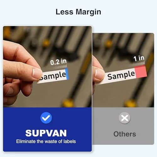 SUPVAN E11 Bluetooth Label Maker Machine with Keyboard & App, 203 dpi, Black | Rechargeable, Inkless, Portable thumbnail 4