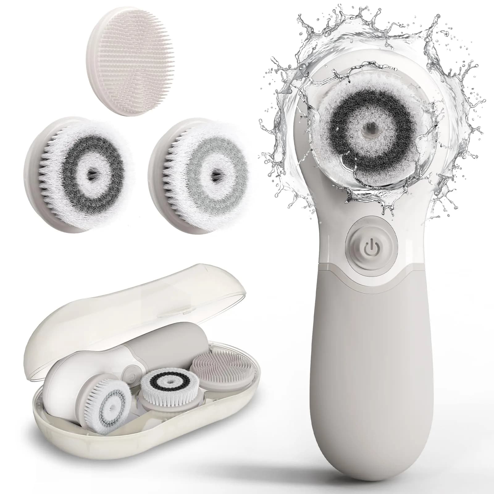 TOUCHBeauty Face Scrubber with 3 Brush Heads & 2 Speeds | Deep Cleansing & Exfoliating for All Skin Types