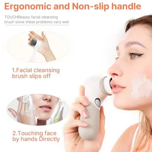 TOUCHBeauty Face Scrubber with 3 Brush Heads & 2 Speeds | Deep Cleansing & Exfoliating for All Skin Types thumbnail 3