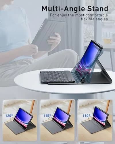 TUNKARMOR Detachable Keyboard Case with Mouse for Samsung Galaxy Tab S10+/S9 FE+/S9+/S8+/S7 FE/S7+ 12.4-inch | 360° Protection & S Pen Holder thumbnail 4