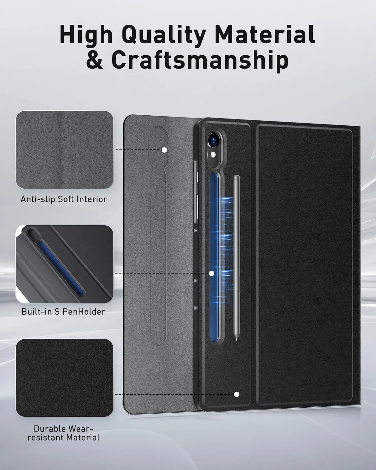 TUNKARMOR Detachable Keyboard Case with Mouse for Samsung Galaxy Tab S10+/S9 FE+/S9+/S8+/S7 FE/S7+ 12.4-inch | 360° Protection & S Pen Holder - view 6