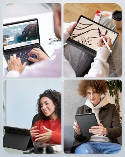 TUNKARMOR Detachable Keyboard Case with Mouse for Samsung Galaxy Tab S10+/S9 FE+/S9+/S8+/S7 FE/S7+ 12.4-inch | 360° Protection & S Pen Holder thumbnail 8