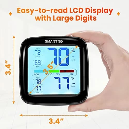 SMARTRO SC42 Digital Hygrometer Indoor Room Thermometer | High Precision Temperature & Humidity Monitor thumbnail 5
