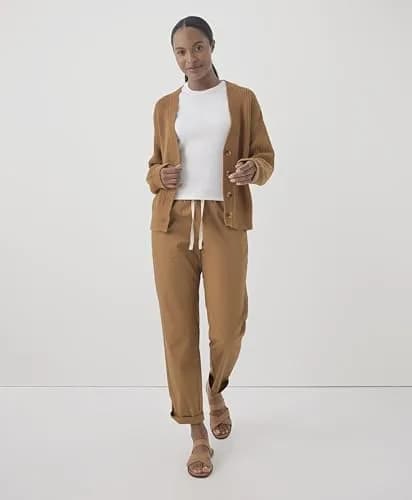 Pact Organic Cotton Women's Daily Pants Camel | Breathable, Stretch & Versatile (70-120 chars) thumbnail 2