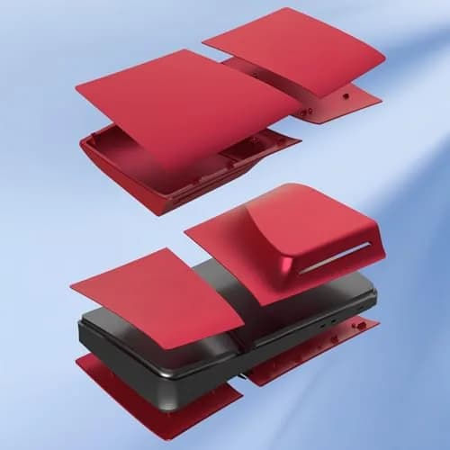 MIKNEKE Red PS5 Pro Disc Edition Console Faceplates | 39.1cm x 21.6cm (15.4in x 8.5in) thumbnail 4