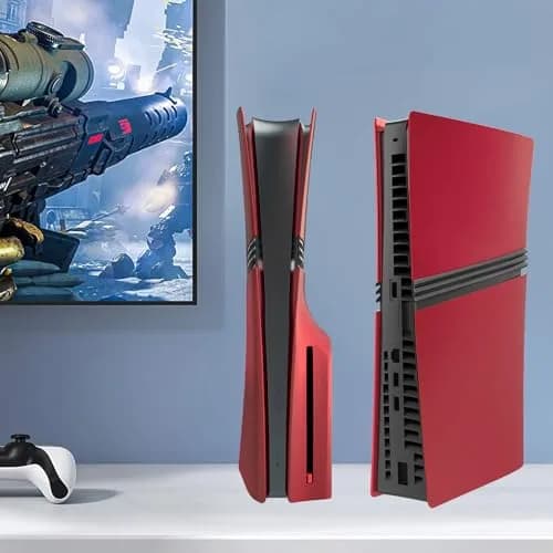 MIKNEKE Red PS5 Pro Disc Edition Console Faceplates | 39.1cm x 21.6cm (15.4in x 8.5in) thumbnail 6