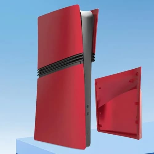 MIKNEKE Red PS5 Pro Disc Edition Console Faceplates | 39.1cm x 21.6cm (15.4in x 8.5in) thumbnail 3
