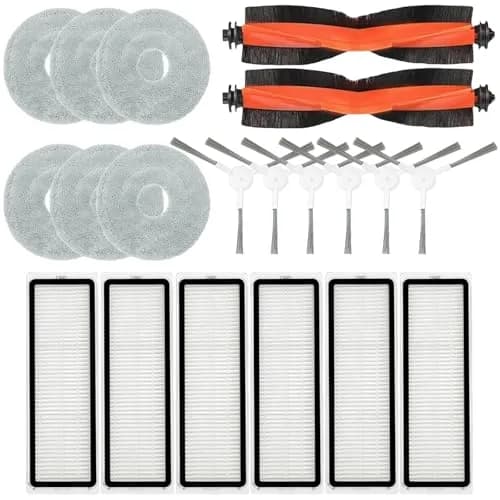 sonecesiya Accessories Kit for Xiaomi S20 Plus / S20+ Robot Vacuum Cleaner | 2 Main Brushes, 6 Filters, Mop Pads thumbnail 1