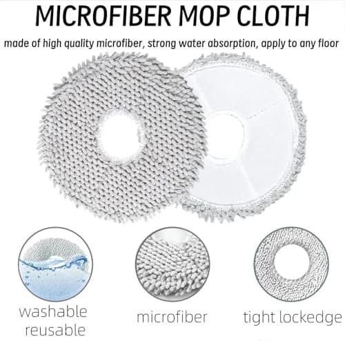 sonecesiya Accessories Kit for Xiaomi S20 Plus / S20+ Robot Vacuum Cleaner | 2 Main Brushes, 6 Filters, Mop Pads thumbnail 5