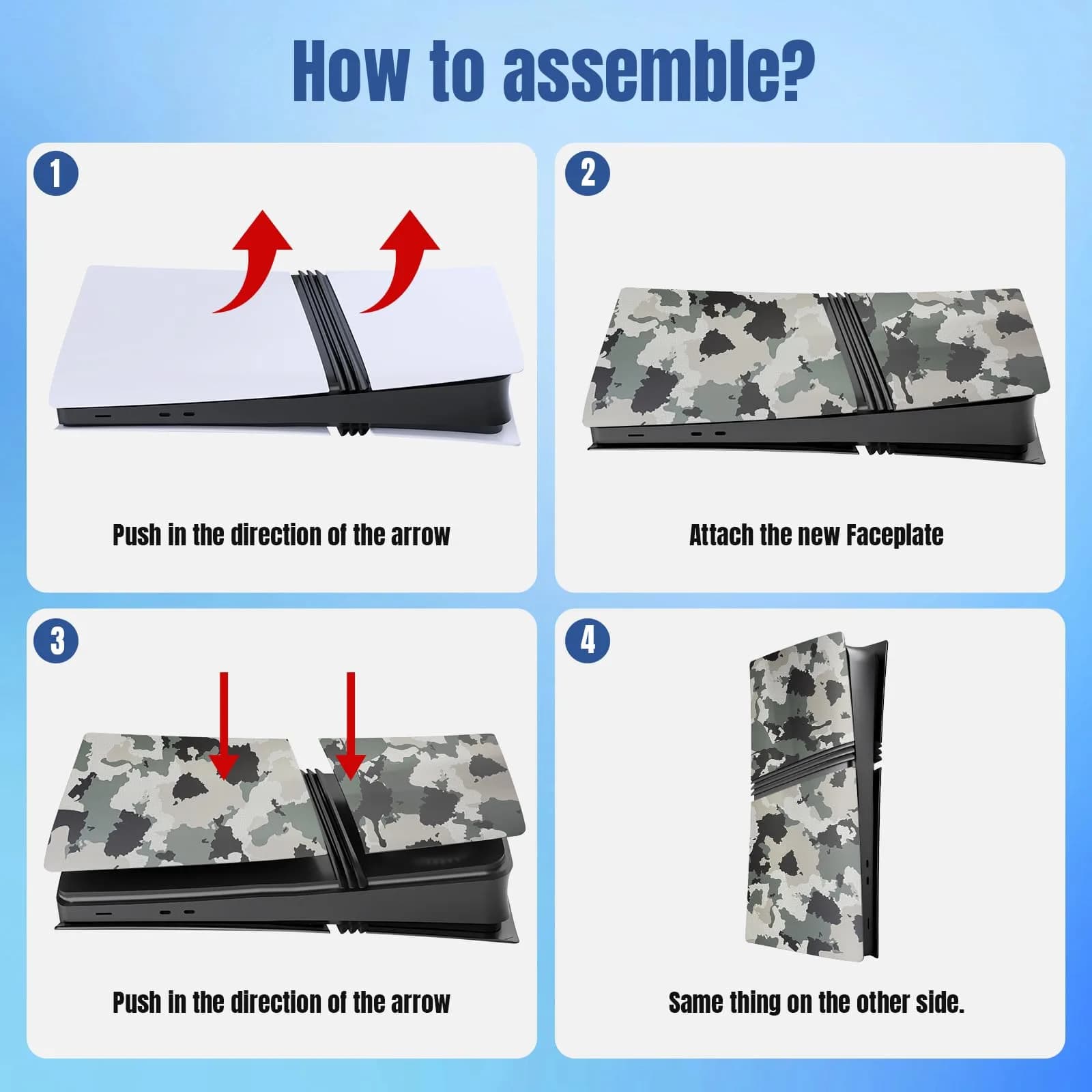 MIKNEKE Cover Plates for PS5 Pro Digital Edition Matte FacePlates Accessories in Camouflage | Durable ABS Shell for Console Protection thumbnail 5