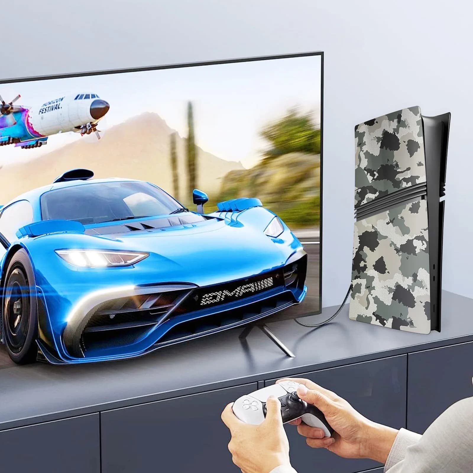MIKNEKE Cover Plates for PS5 Pro Digital Edition Matte FacePlates Accessories in Camouflage | Durable ABS Shell for Console Protection thumbnail 6