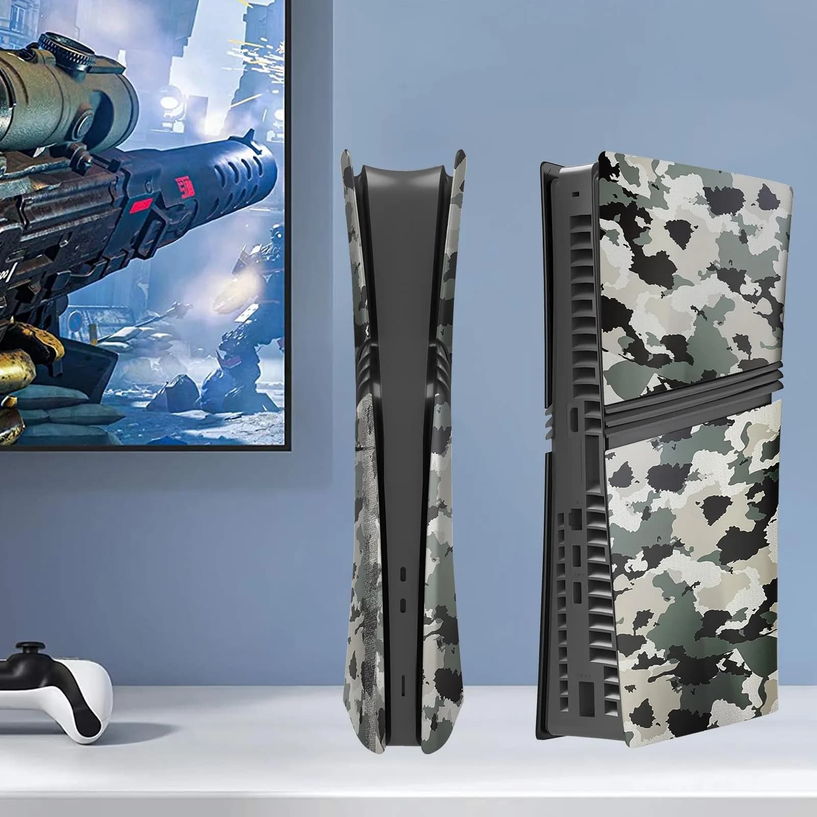 MIKNEKE Cover Plates for PS5 Pro Digital Edition Matte FacePlates Accessories in Camouflage | Durable ABS Shell for Console Protection thumbnail 7