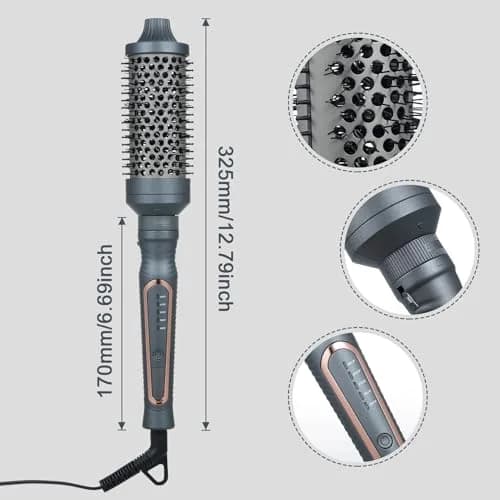 Sonew Heated Round Brush, 1.25"/1.5"/1.75" | Ionic Tech, Dual Voltage, Smooths Frizz & Adds Volume thumbnail 7