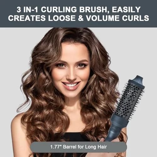 Sonew Heated Round Brush, 1.25"/1.5"/1.75" | Ionic Tech, Dual Voltage, Smooths Frizz & Adds Volume thumbnail 3