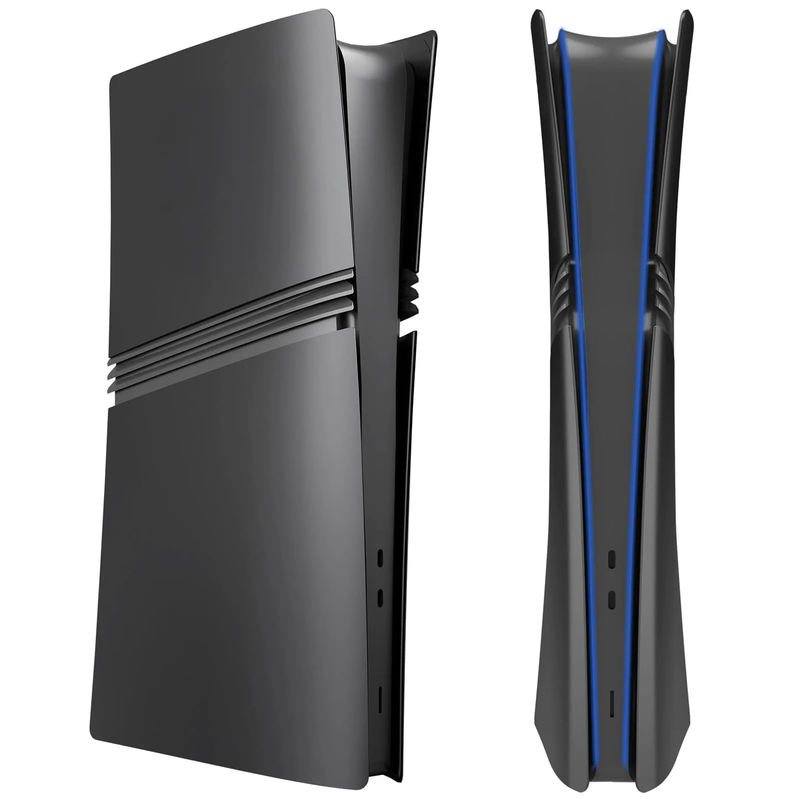 MIKNEKE Cover Plates for PS5 Pro Digital Edition Matte Faceplates | Durable ABS Shells for Console Customization — Black