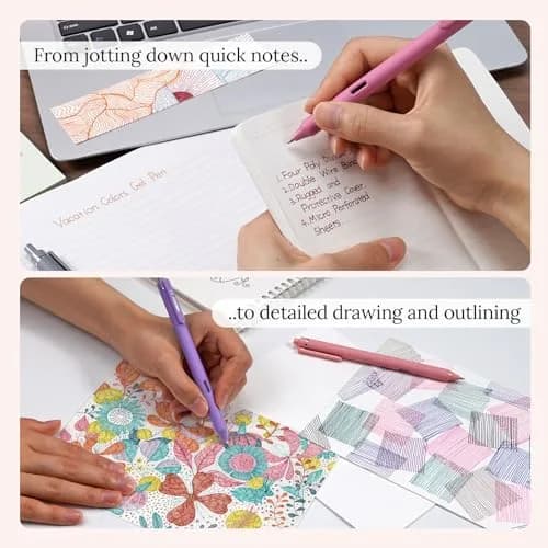 WRITECH Vintage Multicolor Gel Pens 8 Count (0.5mm Fine Point) | Smooth Writing & Quick Dry thumbnail 7
