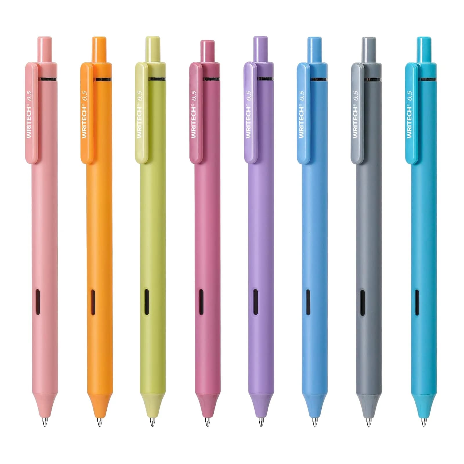 WRITECH Vintage Multicolor Gel Pens 8 Count (0.5mm Fine Point) | Smooth Writing & Quick Dry