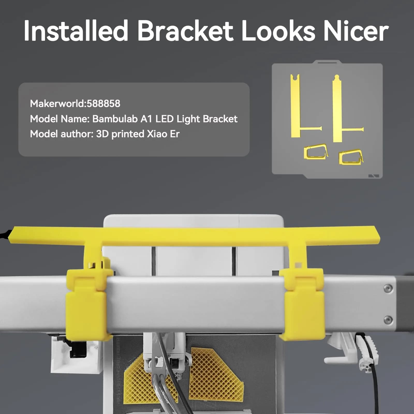 UniTak3D 24V LED Light Bar for Bambu Lab A1 3D Printer | 270mm High Brightness with 780mm Cable - view 2
