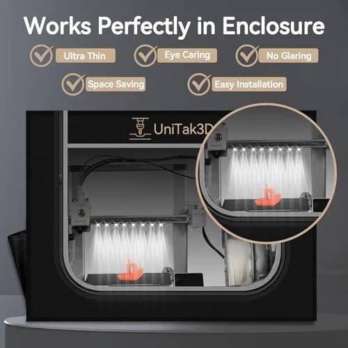 UniTak3D 24V LED Light Bar for Bambu Lab A1 3D Printer | 270mm High Brightness with 780mm Cable thumbnail 3