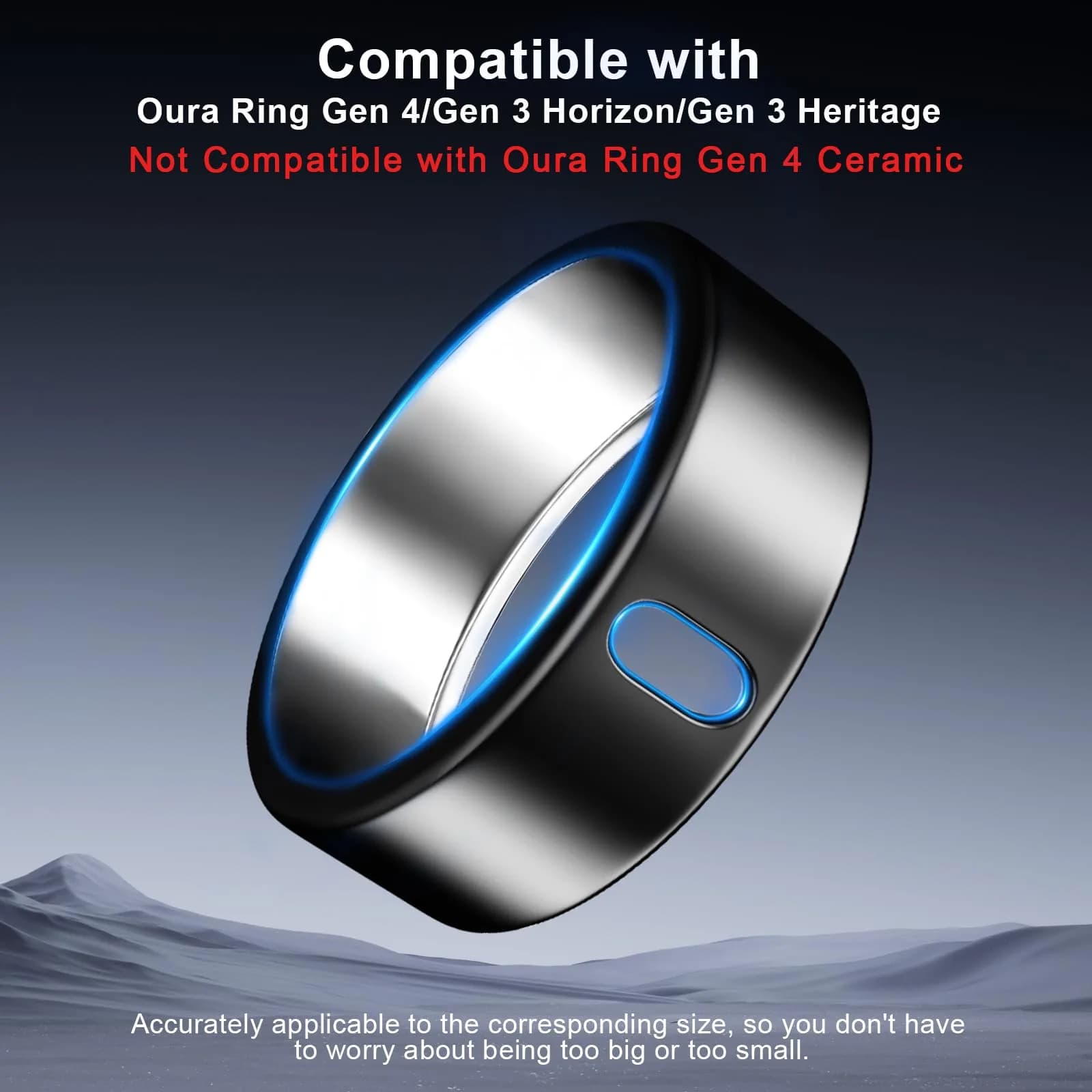 ZOOROO Oura Ring Cover 3-Pack Size 7 Black | TPU Protector for Gen 3/4 - view 2