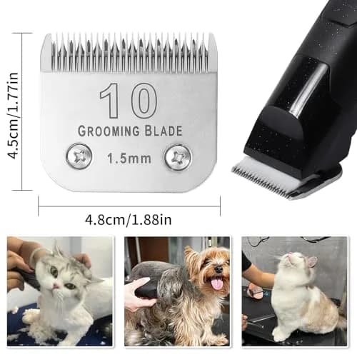 MEMIRY Size 10 Detachable Dog Grooming Blades 1.5mm (1/16") | Compatible with Andis, Oster A5, Wahl KM10 Clippers thumbnail 4