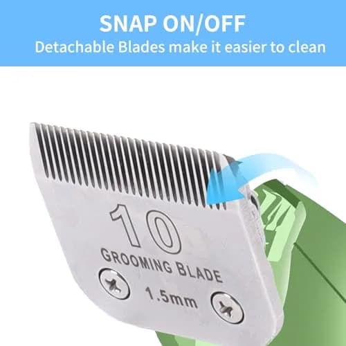 MEMIRY Size 10 Detachable Dog Grooming Blades 1.5mm (1/16") | Compatible with Andis, Oster A5, Wahl KM10 Clippers thumbnail 2