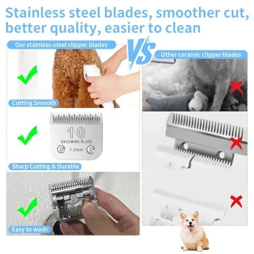 MEMIRY Size 10 Detachable Dog Grooming Blades 1.5mm (1/16") | Compatible with Andis, Oster A5, Wahl KM10 Clippers thumbnail 3