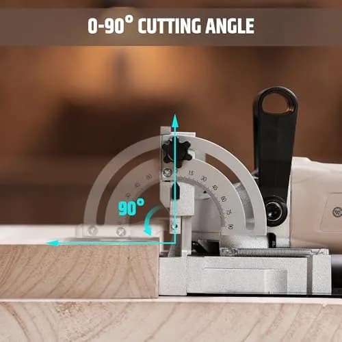 WOODSTARTER Biscuit Joiner Tool, 8.5 Amp 12000 RPM, Adjustable Angle & Depth, Dust Bag & 100 Biscuits | Wood Joinery & Furniture thumbnail 4