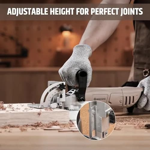 WOODSTARTER Biscuit Joiner Tool, 8.5 Amp 12000 RPM, Adjustable Angle & Depth, Dust Bag & 100 Biscuits | Wood Joinery & Furniture thumbnail 5