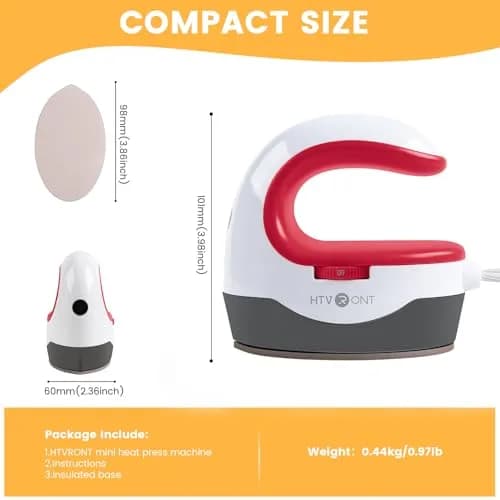 HTVRONT Mini Heat Press Machine, Raspberry | 0.53 kg (1.17 lb) thumbnail 4