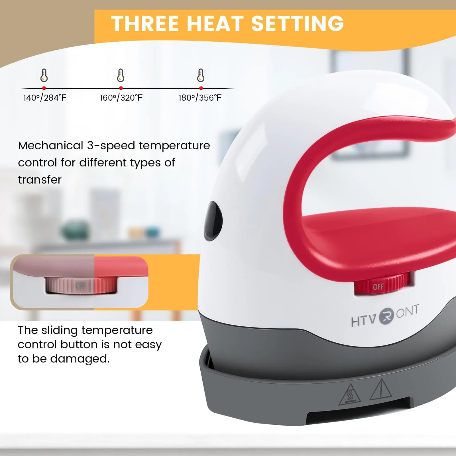 HTVRONT Mini Heat Press Machine, Raspberry | 0.53 kg (1.17 lb) - view 2
