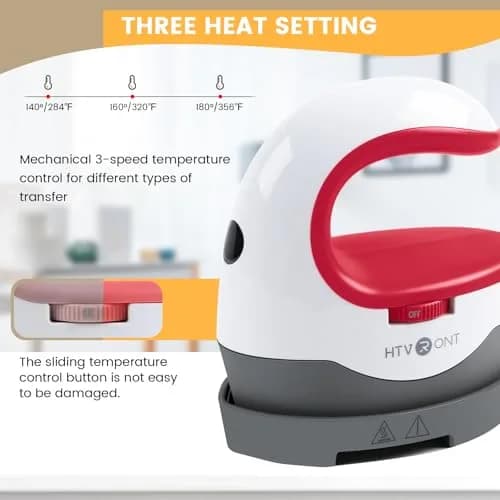 HTVRONT Mini Heat Press Machine, Raspberry | 0.53 kg (1.17 lb) thumbnail 2