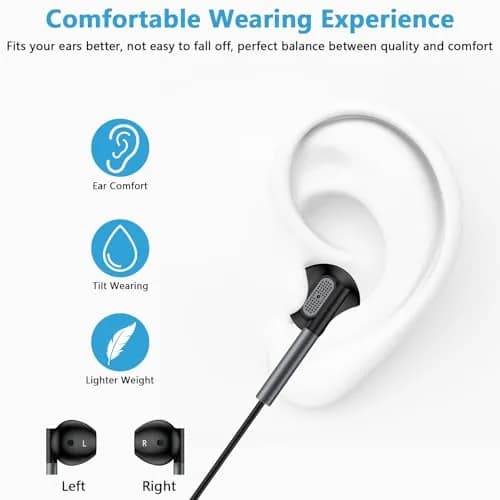 iHoto USB C Wired Earbuds for Samsung Galaxy A17 A16 5G | Hi-Fi Sound & Ergonomic Fit thumbnail 4