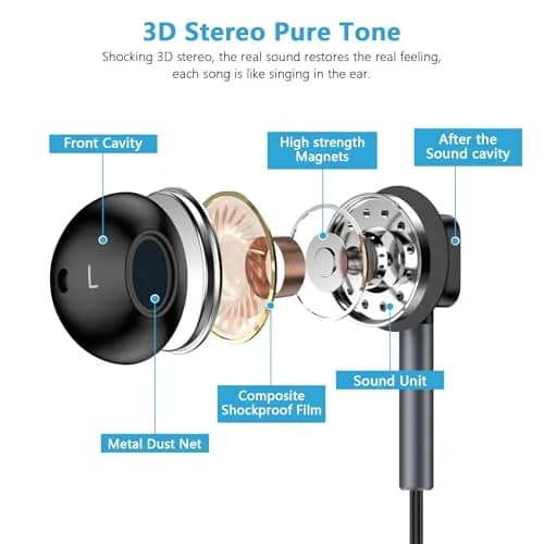 iHoto USB C Wired Earbuds for Samsung Galaxy A17 A16 5G | Hi-Fi Sound & Ergonomic Fit thumbnail 2