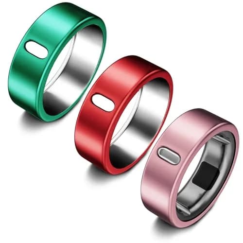 ZOOROO TPU Oura Ring Cover for Gen 4/3 Horizon/Heritage, Size 6 (Pink+Red+Green) | Protects Smart Ring from Scratches - main product image
