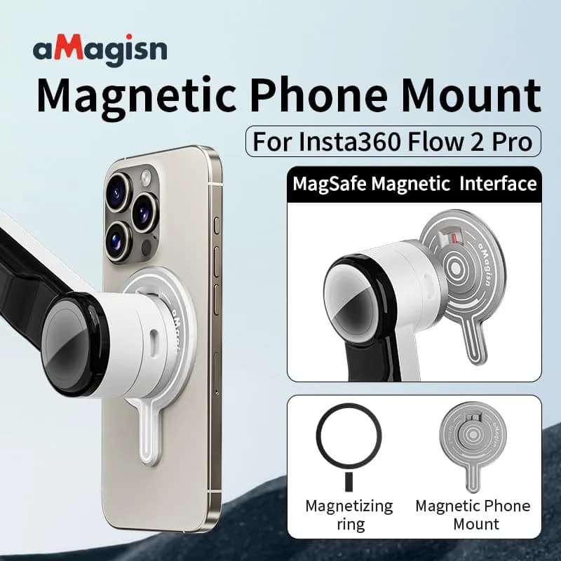 Rszfnjxry Magnetic Mount Adapter for Insta360 Flow 2 Pro | Stable Phone Attachment, Supports All Mobile Phones thumbnail 8