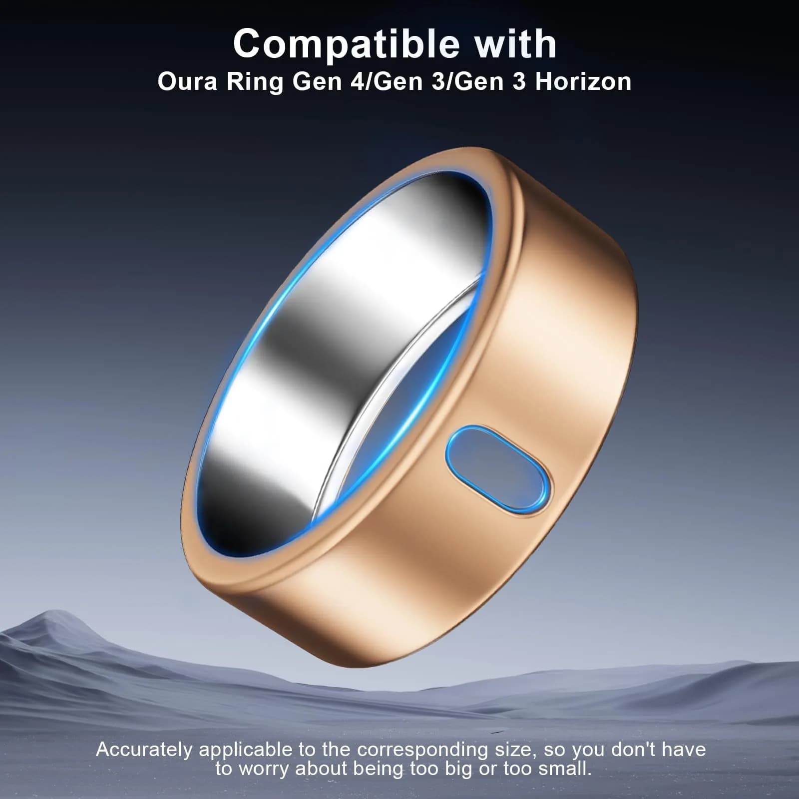 ZOOROO Oura Ring Cover (Gen 3/4 Compatible) - 3 Pack Silver+Gold+RoseGold | Value Pack for Smart Ring Protection - view 2
