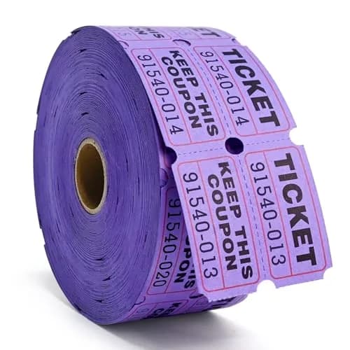 L LIKED Purple Raffle Tickets Double Roll 1000 Per Roll | Easy Separation for Events - main product image