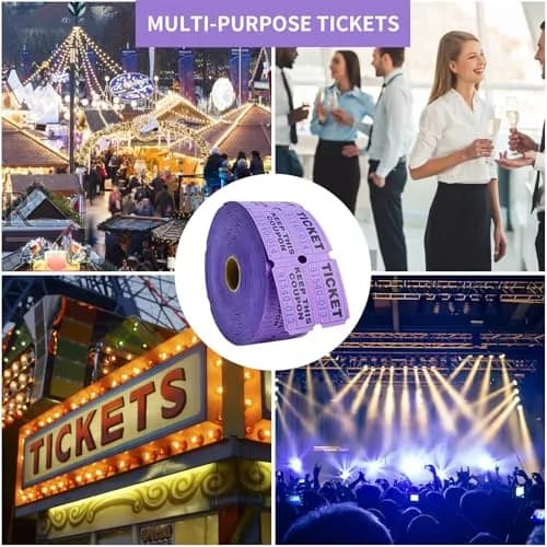 L LIKED Purple Raffle Tickets 2" x 2", Double Roll, 1000 Pairs/Roll | Consecutively Numbered for Events thumbnail 7