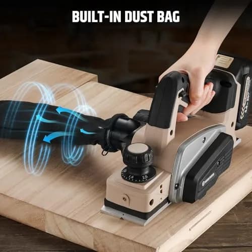 WOODSTARTER Cordless Electric Hand Planer 20V 3-1/4 Inch | Brushless Motor, Battery & Charger Included thumbnail 5
