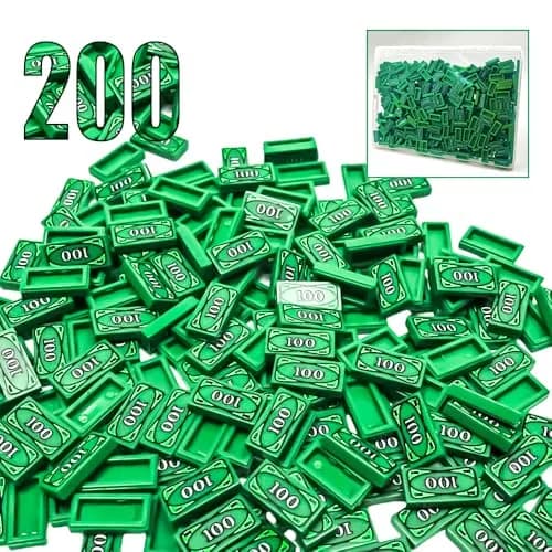 ARBTOTCE 200 Pcs 1x2 Dollar Bill Printed Flat Tiles | Educational Building Blocks for Kids Ages 6+ thumbnail 1