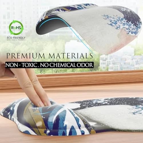 MROCO Ergonomic Mouse Pad with Gel Wrist Rest, 24cm x 20.5cm (9.4 x 8.1 in) | Great Wave Design thumbnail 5