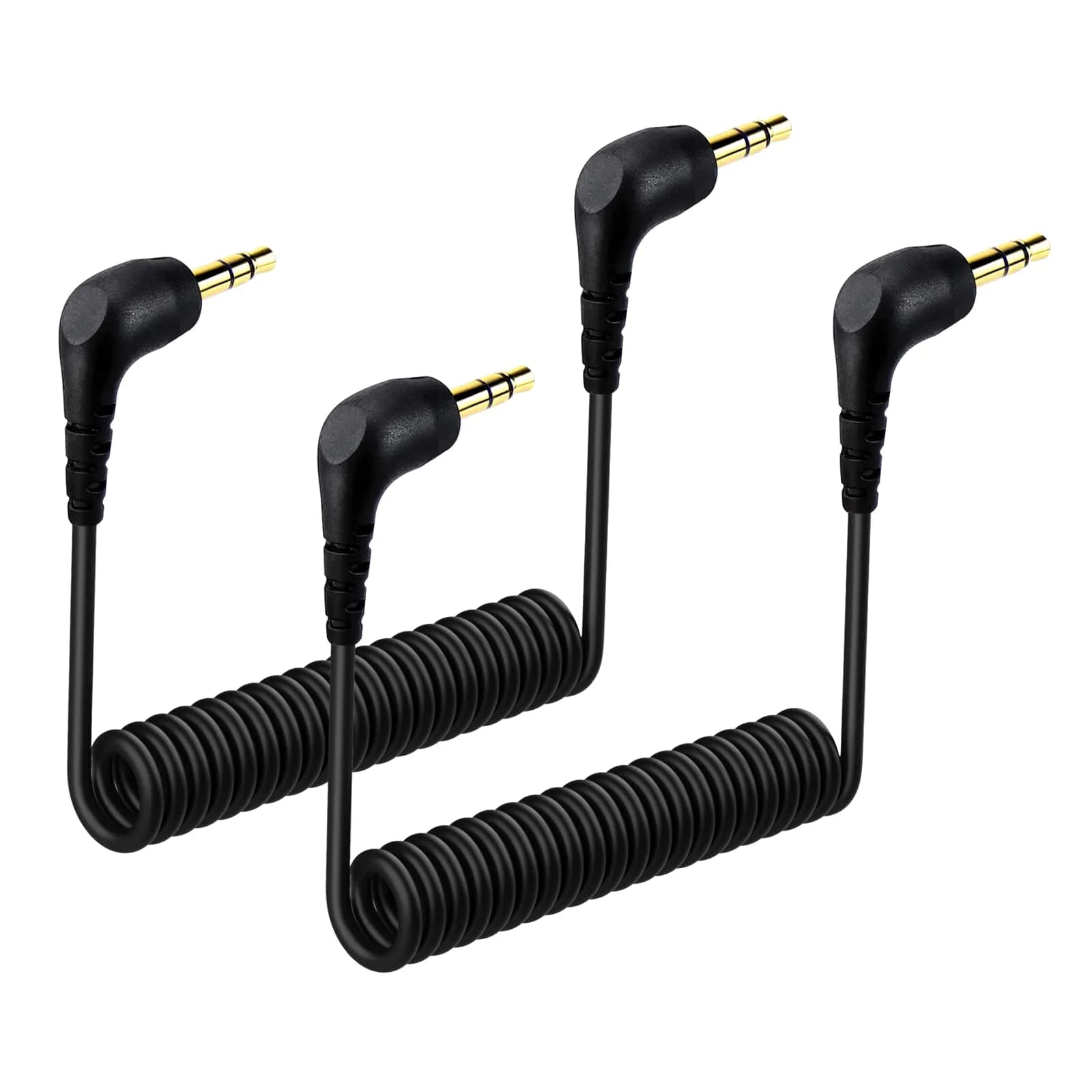 weishan 2-Pack 3.5mm Microphone Cable for DJI Mic Mini & Hollyland Lark Receivers | Durable, Flexible, Noise-Free Audio (120 chars) — Black
