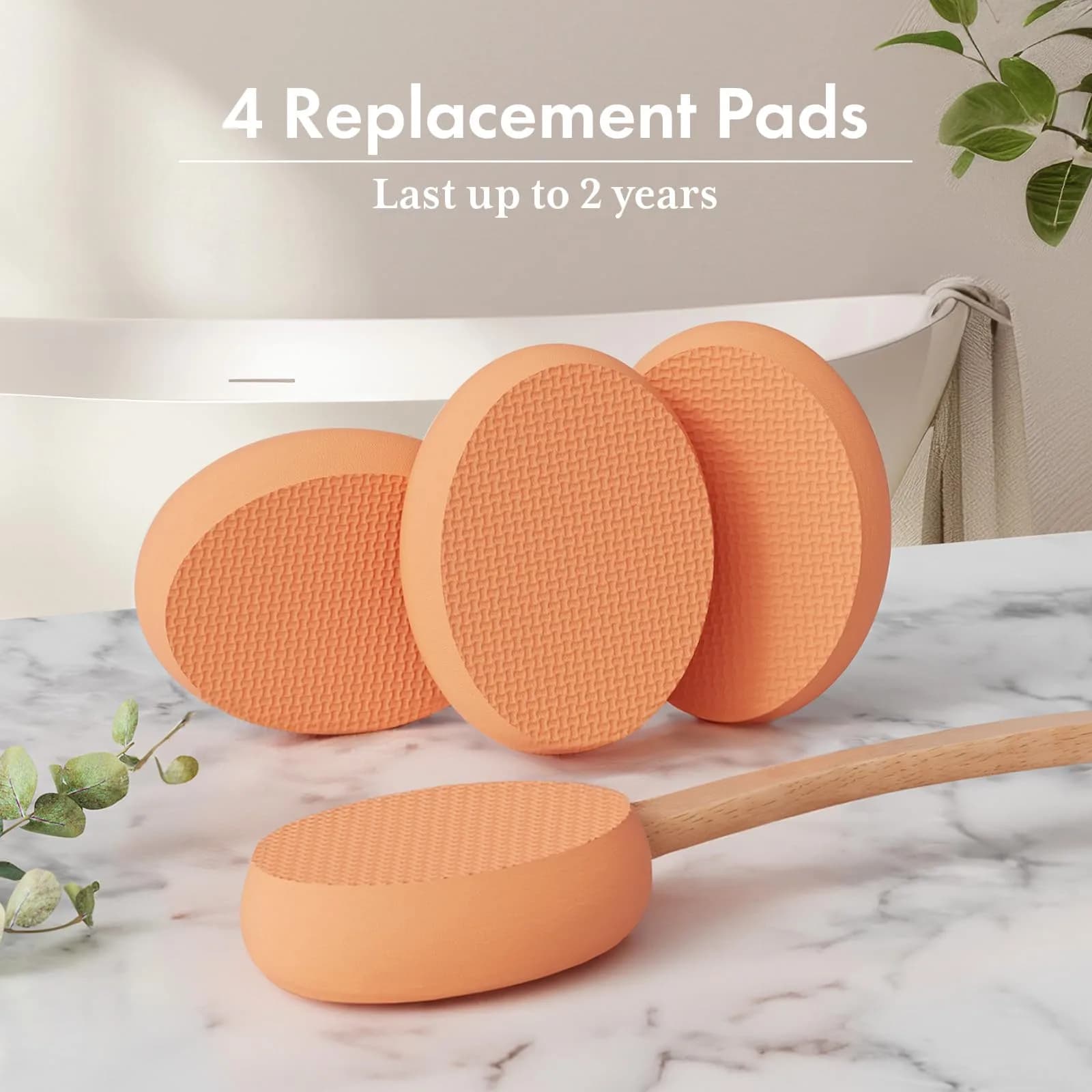 AmazerBath Lotion Applicator with 4 Replaceable Pads & Long Handle | FDA Approved for Back & Feet - view 6