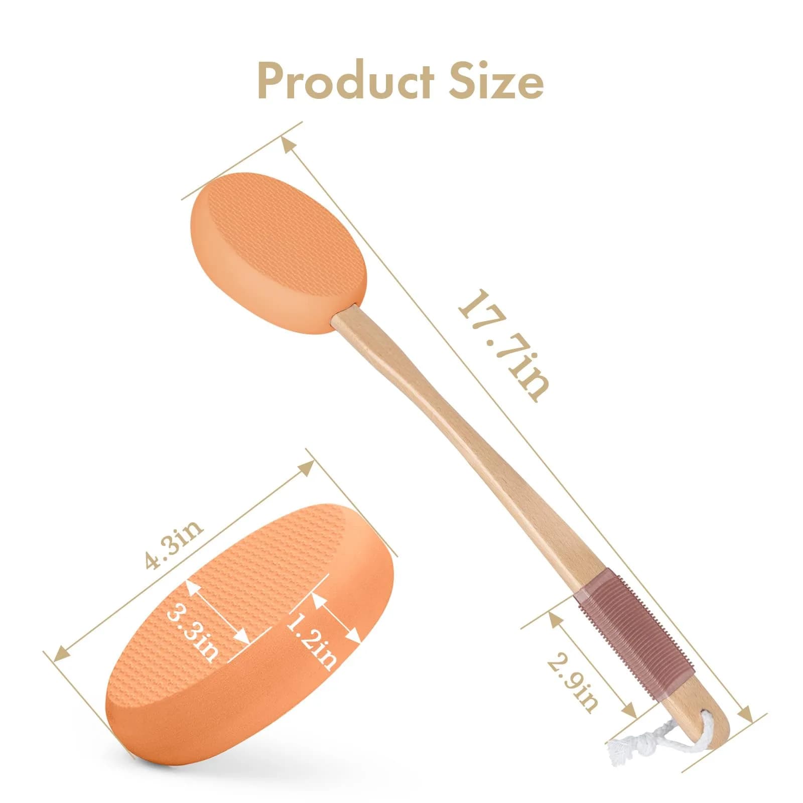 AmazerBath Lotion Applicator with 4 Replaceable Pads & Long Handle | FDA Approved for Back & Feet - view 2
