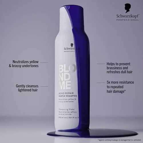 BlondMe Bond Repair Purple Shampoo 33.8 Fl Oz | Neutralizes Yellow & Brassy Tones, Strengthens & Repairs Blonde Hair thumbnail 2