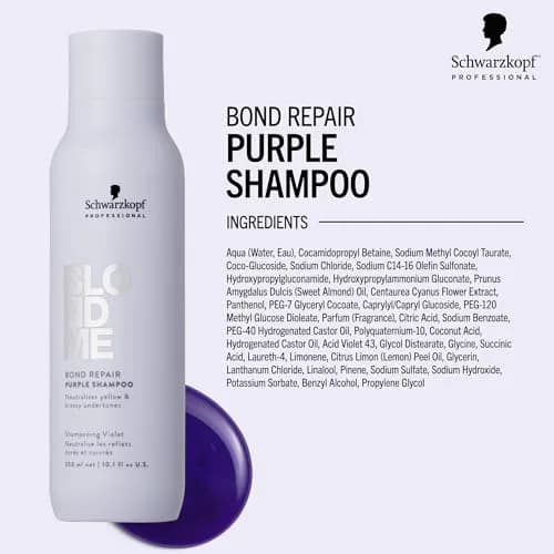 BlondMe Bond Repair Purple Shampoo 33.8 Fl Oz | Neutralizes Yellow & Brassy Tones, Strengthens & Repairs Blonde Hair thumbnail 3