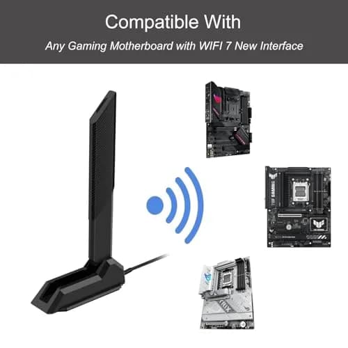 slinkdsco WiFi 7 Gaming Motherboard Magnetic Base Antenna with EZ-Plug Connector (NOT RP-SMA) for ASUS ROG Series | High-Speed Wireless thumbnail 5